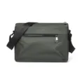 Mens Crossbody Bag Dark Grey PU Messenger Shoulder Bag Functional Outdoor Casual Travel - Minimalist Version Green