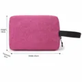 Pink fabric cosmetic storage bag with handle, portable travel makeup pouch, size 25x18cm. - Matching Toiletry Bag - Pink