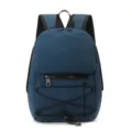 Blauer Nylon leichter Freizeitrucksack Wanderrucksack mit Fronttasche und Kordel Variante - Blau