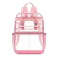 Clear pink PVC backpack stylish transparent school bag for daily travel and waterproof use - Travel Edition Pink