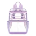 Transparent PVC backpack with purple straps, clear waterproof casual school daypack. - Travel Edition Purple