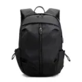 Herren Business Freizeit Reise Rucksack mit USB Ladeanschluss schlichtes schwarzes Design - Schwarz