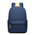 Dunkelblauer Oxford-Stoff Rucksack für Herren und Studenten mit stilvollen gelben Akzenten. - Blau