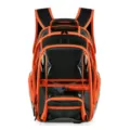 Clear PVC Transparent Backpack Black Orange School Bag Multi Compartment Daypack - Trendy Cool Color-Block - Orange