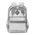 Transparent PVC backpack with grey mesh straps, spacious school bookbag for daily use. - Multi-Pocket Edition Grey