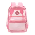 Pink Transparent PVC Backpack Clear School Bookbag with Front Pocket and Mesh Pockets - Multi-Pocket Edition Pink