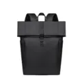 Herren Business Freizeit Roll-Top Rucksack wasserdicht Laptoptasche für Pendeln Schule Reisen - Schwarz