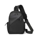 Stylish black men's sling chest bag, durable waterproof casual crossbody backpack for daily use. - Black
