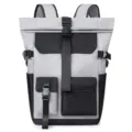 Herren minimalistischer Rolltop Rucksack grau schwarz stylischer Freizeit Laptop - Hellgrau