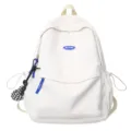 Minimalistischer einfarbiger Studentenrucksack mit grossem Kapazitat Freizeittasche. - Weiß
