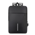 Schwarzer Business Laptop Rucksack für Herren mit USB Ladeanschluss und Oxford Textil Material - Grau