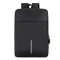 Schwarzer minimalistischer Business Herren Rucksack Laptop Schultasche Alltagssack - Schwarz