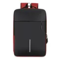 Herren Business Laptop Rucksack schwarz rot stilvoll Reise Schultertasche wasserdicht - Rot