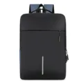 Herren Business Laptop Rucksack Diebstahlsicherung USB Laden Schultasche in zwart blauw - Blau