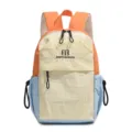Lockerer Nylon Klein-Rucksack mit Farbblock-Design, leicht und ideal für Freizeit und Reisen. - Orange