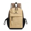 Koreanischer Nylon Mini Rucksack für Reisen und Freizeit im Freien, farbblockiertes Design. - Khaki