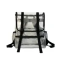 Transparenter PVC Rucksack Reiserucksack mit Schwarzen Trägern Stilvolle Variante - Schwarz