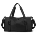 Black waterproof sports gym duffel bag for travel, large capacity unisex fitness shoulder bag. - Upgraded Extra Large Trolley Set Black