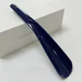 Dark blue plastic shoe horn long handle portable shoehelper easy helper for elderly daily use - Navy Blue