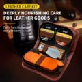 Lederpflege Set für Schuhe, tiefenwirksame Schuhcreme, tragbares 6-teiliges Reinigungsset. - 6-teiliges Set / Schwarzbraun