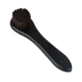 Spazzola di pulizia a manico lungo con setole morbide in crine di cavallo per scarpe - Manico Nero Spazzola Rotonda (A-226) / Nero