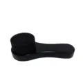 Cepillo de zapatos de esponja con mango de madera negra para limpiar y dar brillo al cuero. - Negro