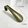 Tragbarer Schuhlöffel aus Edelstahl mit Hammerschlag-Design für ein einfaches Anziehen - Haken / 14.5cm / Burst Gold