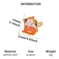 Halloween cartoon cat pumpkin enamel pin stainless steel brooch badge for women clothing accessories. - Pumpkin Cat Style (XZ428)