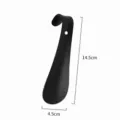 Schwarzer Metall-Schuhanzieher fuer einfaches Anziehen, haltbarer Schuhloeffel mit Loch. - Schwarzer gebogener Haken (14,5 cm)