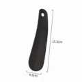 Durable black metal shoe horn 15.5cm long, sturdy stainless steel shoe lifter for daily use. - Black 15.5cm Straight Style