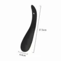 Stainless steel metal shoe horn shoe lifter with convenient hanging hole for daily wear. - Black 17.5cm Straight Style
