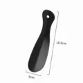 Black metal shoehorn for easy shoe wearing, durable thick stainless steel design with hole. - Black 18.5cm Straight Style