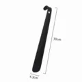 Stainless steel black shoehorn metal shoe lifter tool for easy wear 30cm length durable item - Black 30cm Curved Hook