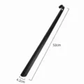 Black long metal shoehorn with convenient hanging hole and sleek matte finish, length 52cm. - Black 52cm Curved Hook