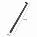 Long metal shoehorn with durable handle, black finish shoe lifter for easy daily wear. - Black 58cm Curved Hook
