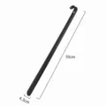 Long stainless steel shoehorn, 70cm black metal shoe lifter, durable thick shoe helper tool. - Black 70cm Curved Hook
