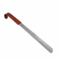 Stainless steel shoehorn with leather handle cover, 30cm long, thickness 1.5mm, durable. - Mirror Polished 30cm Curved Hook with Leather Case