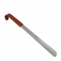 Stainless steel shoehorn 58cm long with leather handle, thickened metal shoe lifter. - 58cm Curved Hook Shoehorn with Leather Case (Mirror Finish)