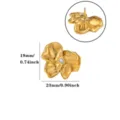 Broche Fleur Emaille Acier Inoxydable Plaque Or 18K Perle Bijou De Mode Vetement Pin - Style Fleur en Émail (XZ447) / 23x19mm