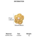 Chic gold-plated stainless steel camellia flower brooch accented with a delicate pearl. - Camellia Pearl Style (XZ370)