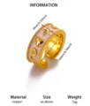 Vergoldeter verstellbarer offener Kupferring mit rosa Emaille Seestern und Muschel Strand Schmuck - Einheitsgröße / Seestern Emaille Stil (JZ9367)