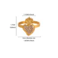 Goldener Flaming Heart Ring Strass Vintage Finger Schmuck Groesse Spezifikation - Ring (JZ9581) / Innendurchmesser 1.8cm / Gold
