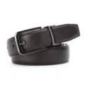 Classic men's brown leather belt with stylish metal pin buckle for casual business wear. - Style 3