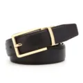Brown leather belt for men casual business pin buckle stylish accessory high quality detail view - Style 9