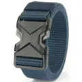 Mens tactical nylon belt with heavy duty quick release buckle for outdoor activities. - Blue