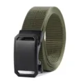 Mens nylon tactical belt casual outdoor automatic buckle belt army green durable - 125cm / Green