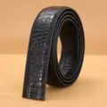 Ceinture automatique noire pour homme avec motif crocodile classique et elegante en cuir - 115cm / Noir
