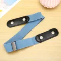 Women elastic lazy belt invisible buckle-free design casual stretch waist jeans belt detail shot - Light Blue