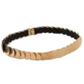 Women gold metal disc elastic waist belt retro stretch waist seal for dress and suit - Gold / 60-80cm
