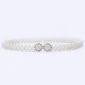 Pearl rhinestone waist belt elastic dress sweater chain decorative chic accessory - 22